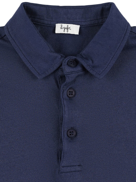 Il Gufo: Cotton jersey polo shirt - Blue - kids-boys_1 | Luisa Via Roma