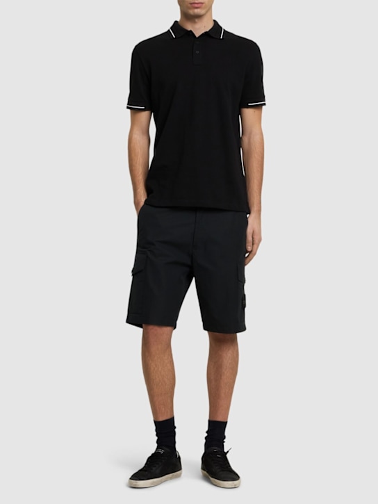 Stone Island: Shorts de algodón - Negro - men_1 | Luisa Via Roma