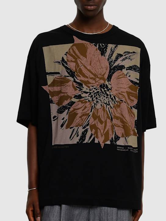 Dries Van Noten: Huin cotton jersey t-shirt - Black - men_2 | Luisa Via Roma