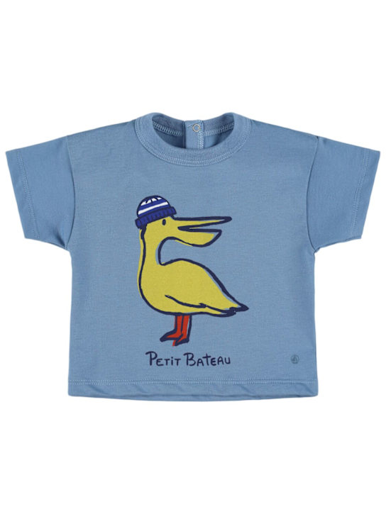 Petit Bateau: Printed cotton jersey t-shirt - kids-boys_0 | Luisa Via Roma