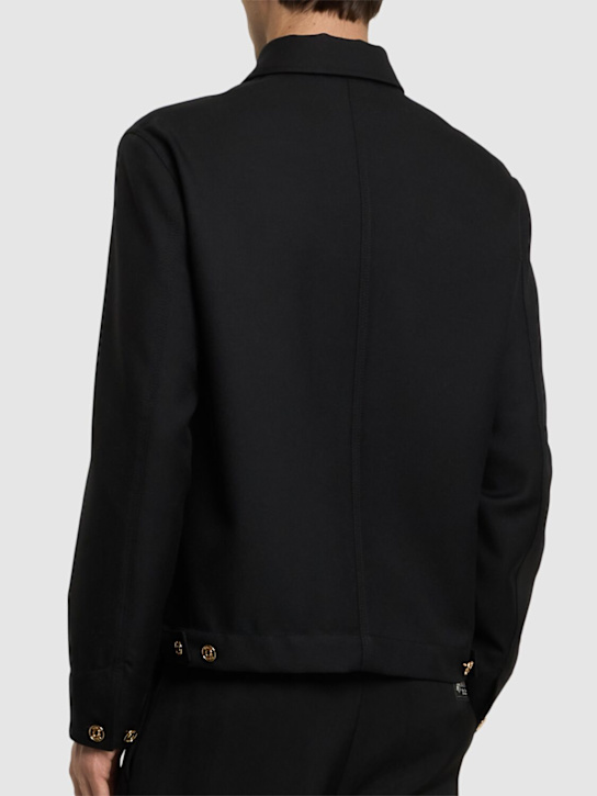 Versace: Giacca in lana Cavallery - Nero - men_2 | Luisa Via Roma