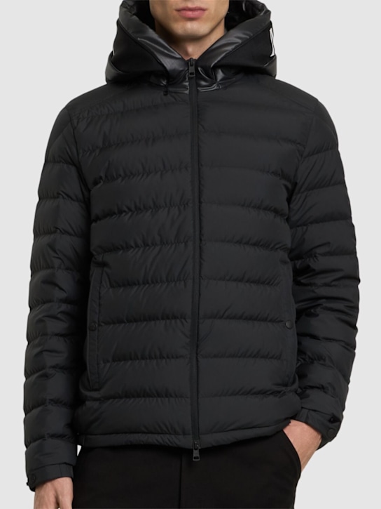 Moncler: Chevrerie tech down jacket - Black - men_2 | Luisa Via Roma