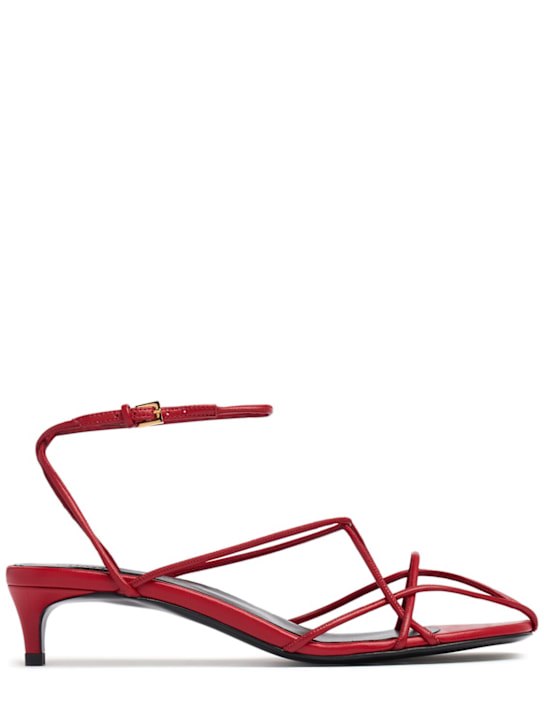 Khaite: 35mm Loulou leather sandals - Carmine - women_0 | Luisa Via Roma