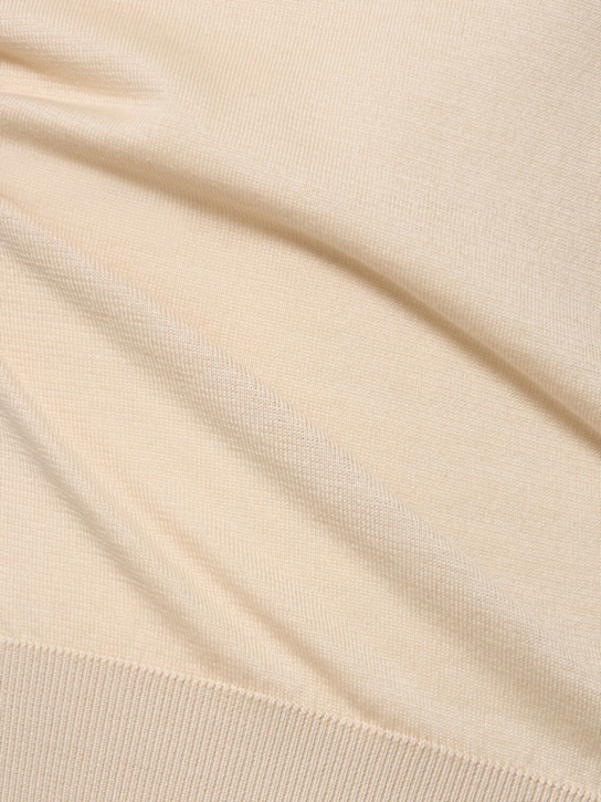 Lardini: Knit cotton crewneck sweater - Beige - men_4 | Luisa Via Roma