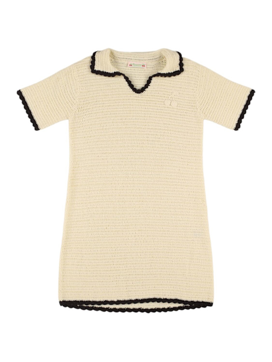 Bonpoint: Cotton knit shirt dress - kids-girls_0 | Luisa Via Roma