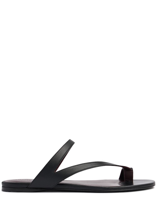 Khaite: 10mm Aimee leather thong sandals - Black - women_0 | Luisa Via Roma
