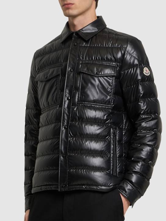 Moncler: Chambly nylon down shirt jacket - Black - men_2 | Luisa Via Roma