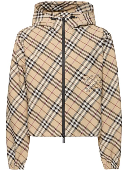 Burberry: Check cropped puffer jacket - women_0 | Luisa Via Roma