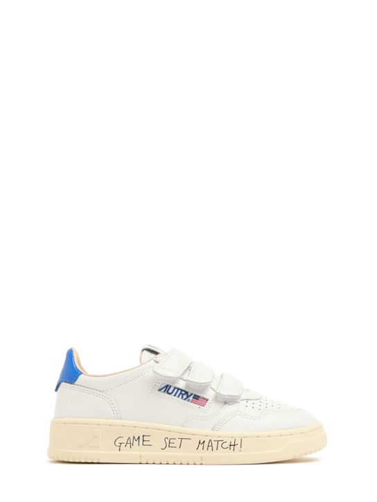 Autry: Sneakers basse Kidstripes in pelle con strap - kids-boys_0 | Luisa Via Roma