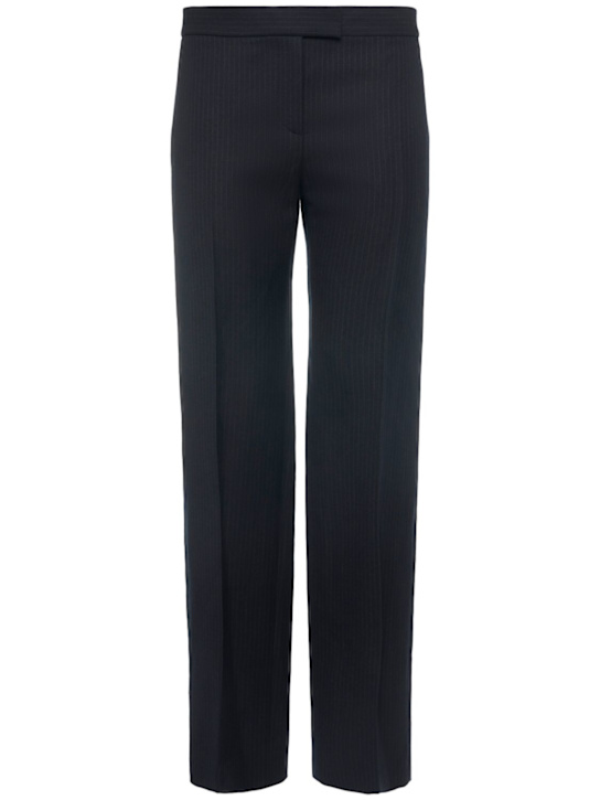 Khaite: Callen virgin wool blend straight pants - Navy - women_0 | Luisa Via Roma