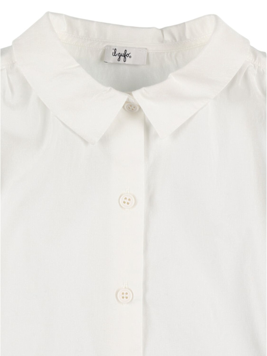 Il Gufo: Camicia cropped in popeline di cotone stretch - kids-girls_1 | Luisa Via Roma
