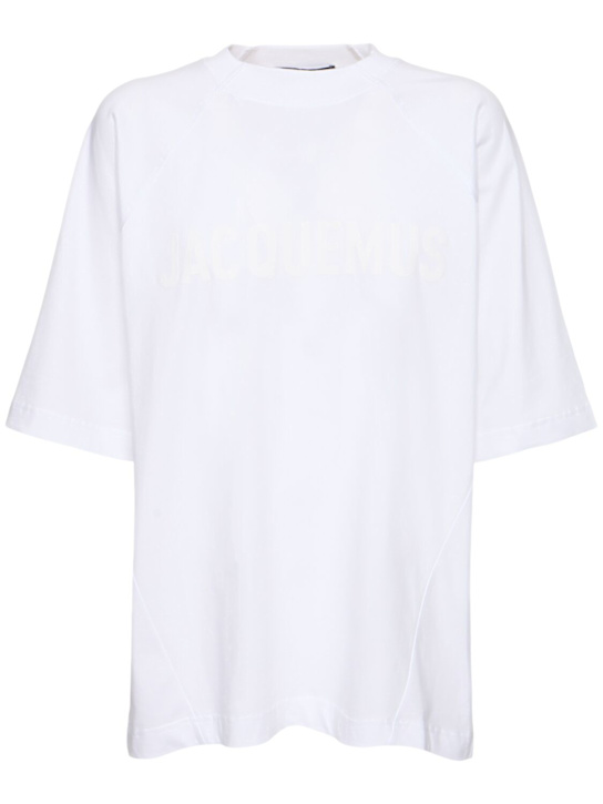 Jacquemus: Le t-shirt typo jacquemus logo t-shirt - White - women_0 | Luisa Via Roma