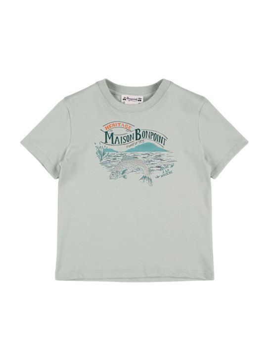 Bonpoint: Printed cotton jersey t-shirt - kids-boys_0 | Luisa Via Roma