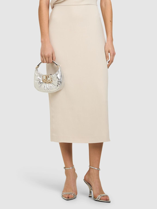 Jimmy Choo: Mini Edie hobo top handle bag - Silver - women_1 | Luisa Via Roma