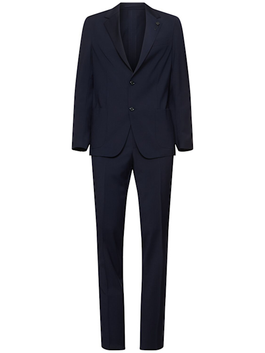 Lardini: Wool blend suit - Blue - men_0 | Luisa Via Roma