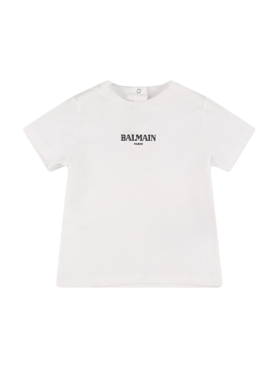 Balmain: Printed cotton jersey t-shirt - kids-boys_0 | Luisa Via Roma