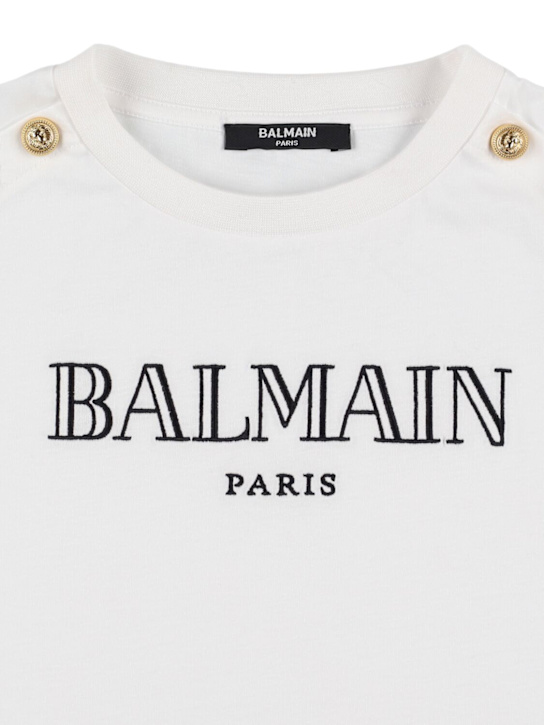 Balmain: コットンジャージーTシャツ - ホワイト - kids-girls_1 | Luisa Via Roma