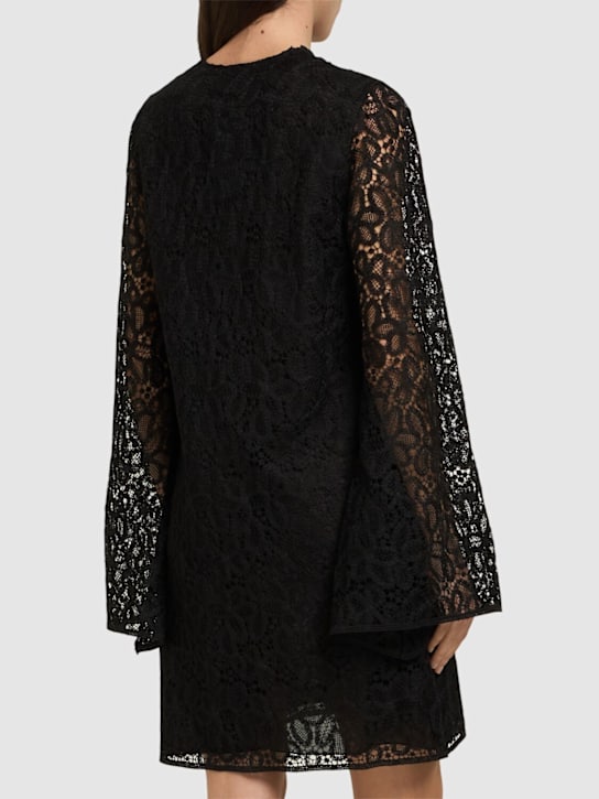 Giambattista Valli: Long-sleeve lace mini dress - Black - women_2 | Luisa Via Roma