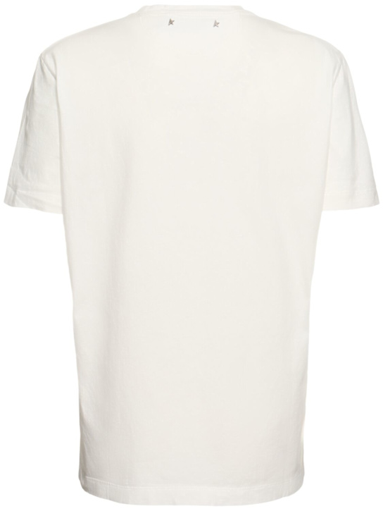 Golden Goose: Golden cotton jersey t-shirt - Vintage White - women_3 | Luisa Via Roma