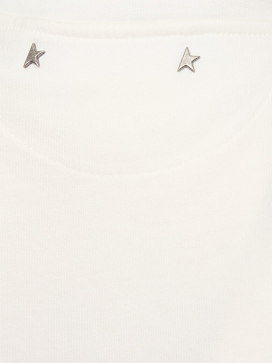 Golden Goose: Golden cotton jersey t-shirt - Vintage White - women_4 | Luisa Via Roma