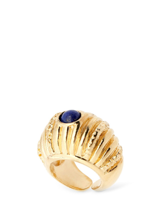 Paola Sighinolfi: Small Reef lapis lazuli ring - Gold/Blue - women_0 | Luisa Via Roma
