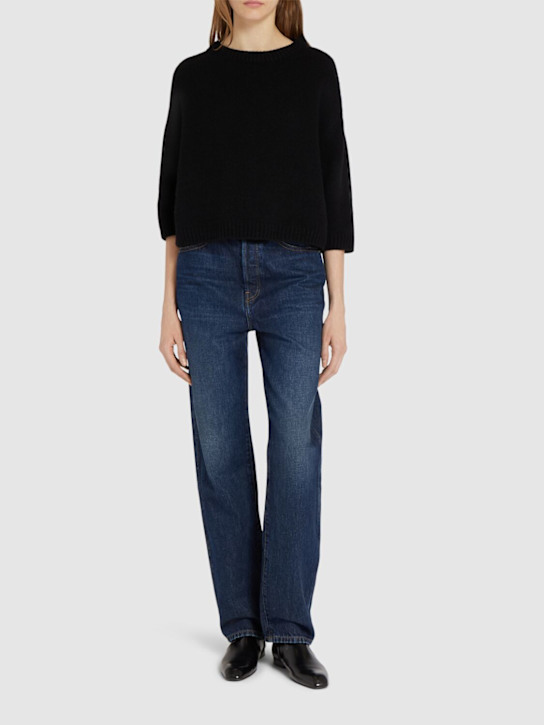 Khaite: 25mm Colt leather ankle boots - Black - women_1 | Luisa Via Roma