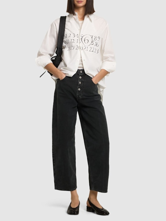 MM6 Maison Margiela: Logo cotton poplin shirt - women_1 | Luisa Via Roma