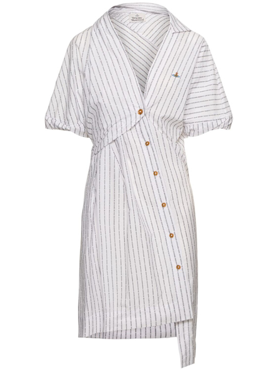 Vivienne Westwood: Natalia asymmetric poplin shirt dress - Bianco - women_0 | Luisa Via Roma