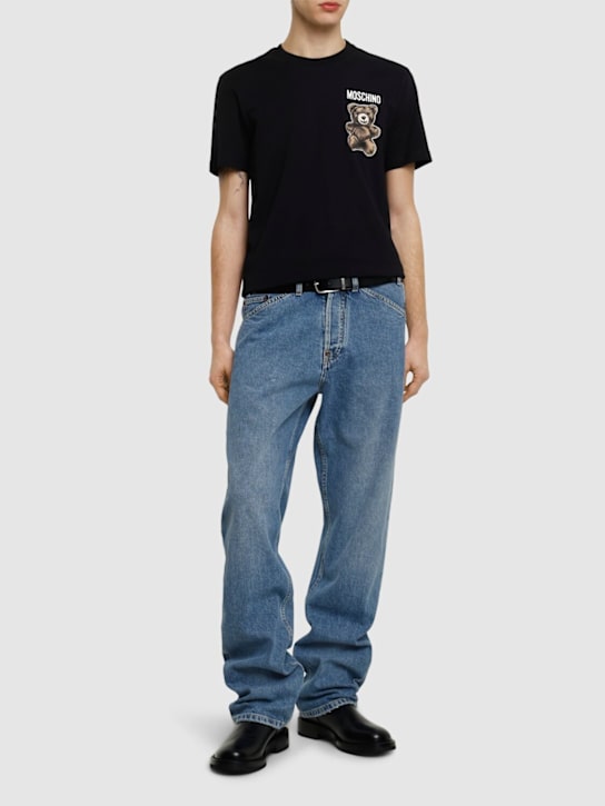 Moschino: Teddy bear small print t-shirt - men_1 | Luisa Via Roma
