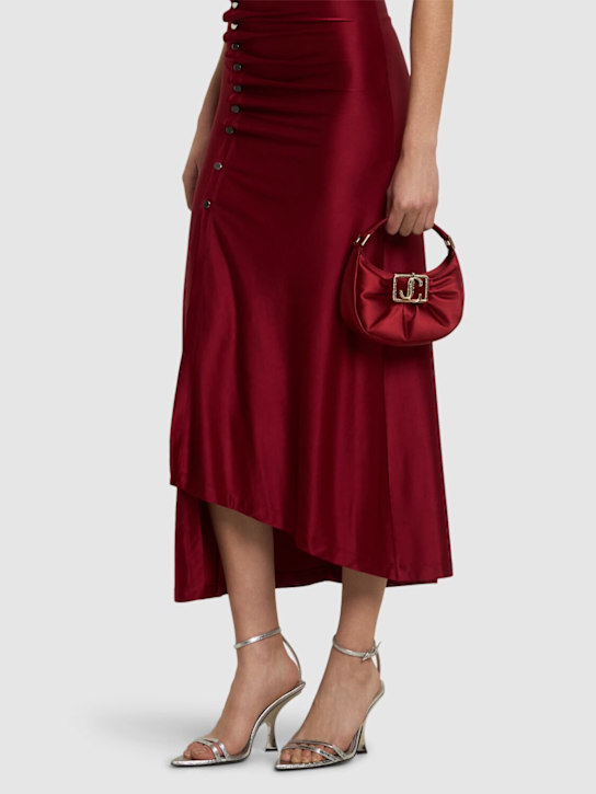 Jimmy Choo: Mini Edie satin hobo bag - Ruby Red - women_1 | Luisa Via Roma