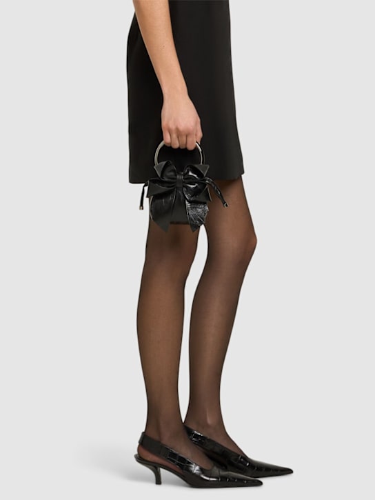 Jimmy Choo: Micro Bon Bon top handle bag - Black/Silver - women_1 | Luisa Via Roma