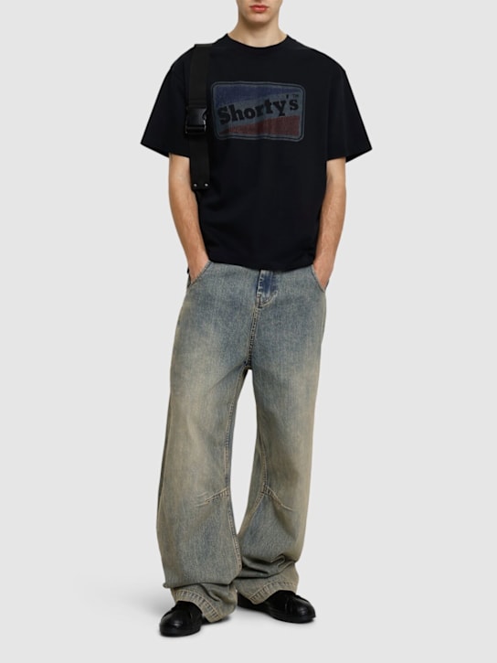 Pleasures: Box logo heavyweight t-shirt - Black - men_1 | Luisa Via Roma