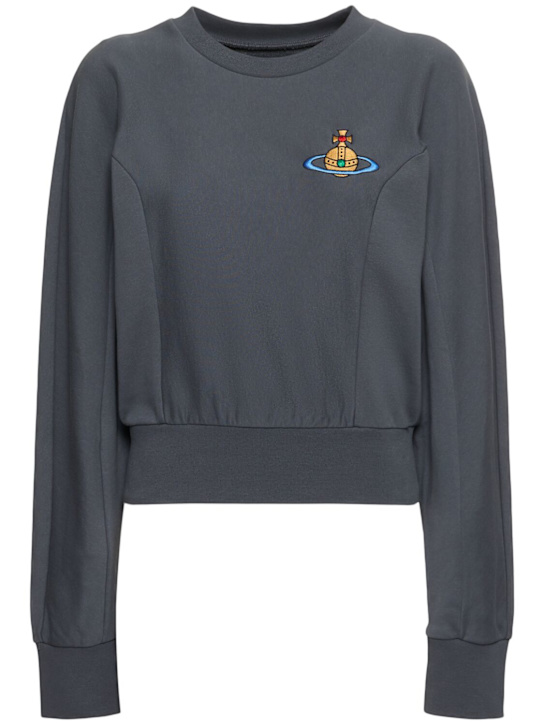 Vivienne Westwood: Chyntia cotton crop sweatshirt - women_0 | Luisa Via Roma