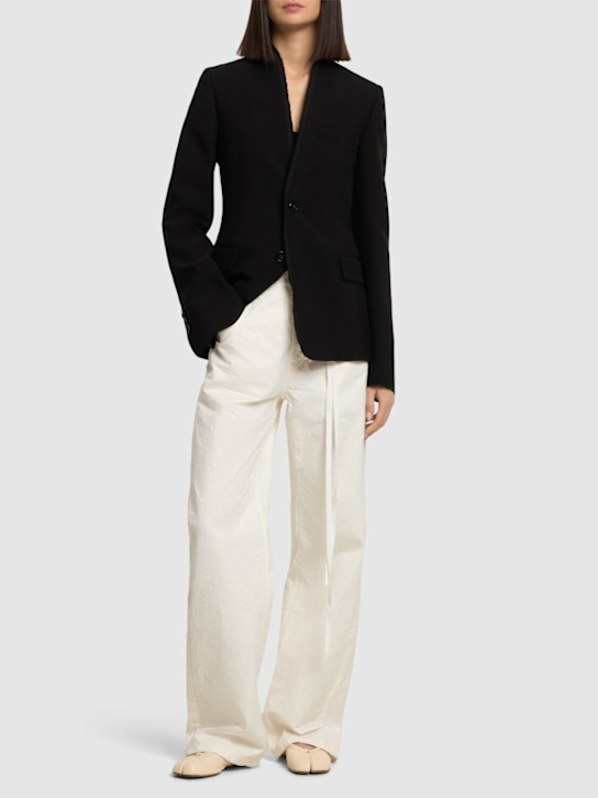 Ann Demeulemeester: Sady fitted collarless viscose blazer - women_1 | Luisa Via Roma