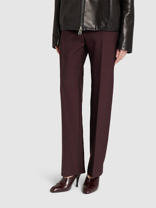 Khaite: 100mm Colt leather mules - Bordeaux - women_1 | Luisa Via Roma