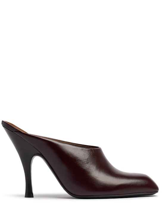 Khaite: 100mm Colt leather mules - Bordeaux - women_0 | Luisa Via Roma