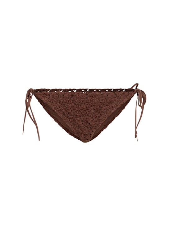 Ermanno Scervino: Crocheted bikini bottom - Brown - women_0 | Luisa Via Roma