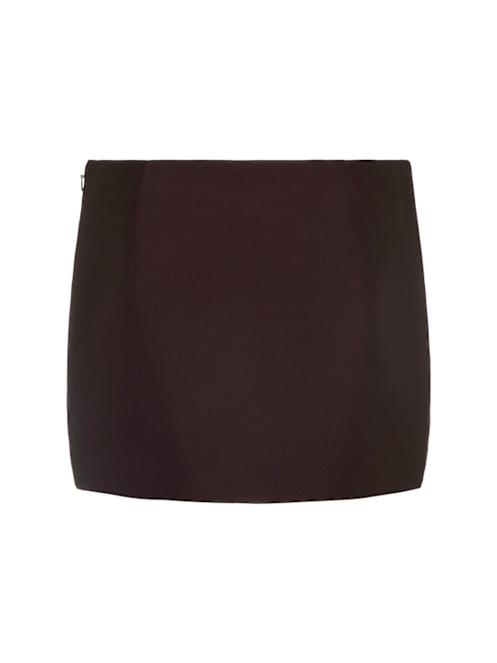 Khaite: Jett wool blend mini skirt - Burgundy - women_0 | Luisa Via Roma