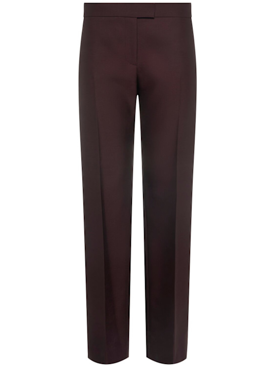 Khaite: Callen wool & silk straight pants - Burgundy - women_0 | Luisa Via Roma