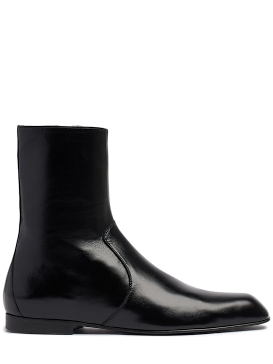 Khaite: 25mm Colt leather ankle boots - Black - women_0 | Luisa Via Roma