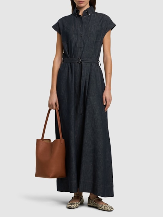 Denim midi shirt dress - Thumbnail 2