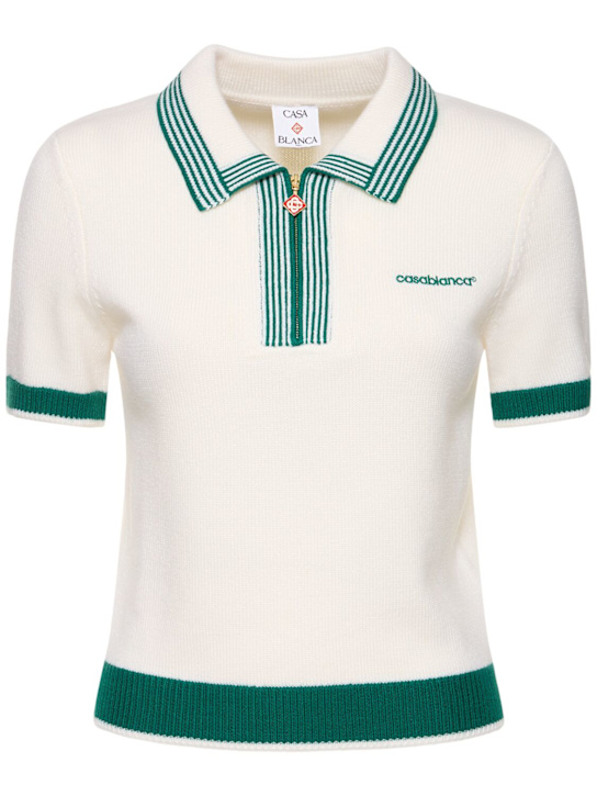 Casablanca: ウールニットテニスポロトップ - women_0 | Luisa Via Roma