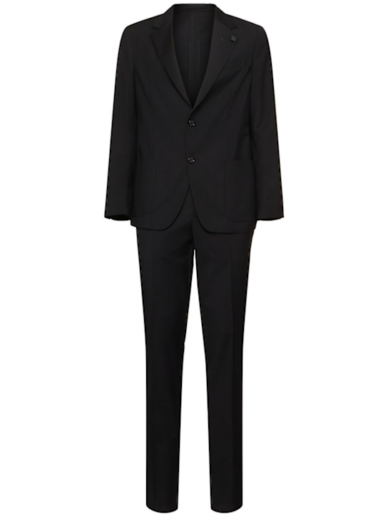 Lardini: Wool blend suit - Black - men_0 | Luisa Via Roma