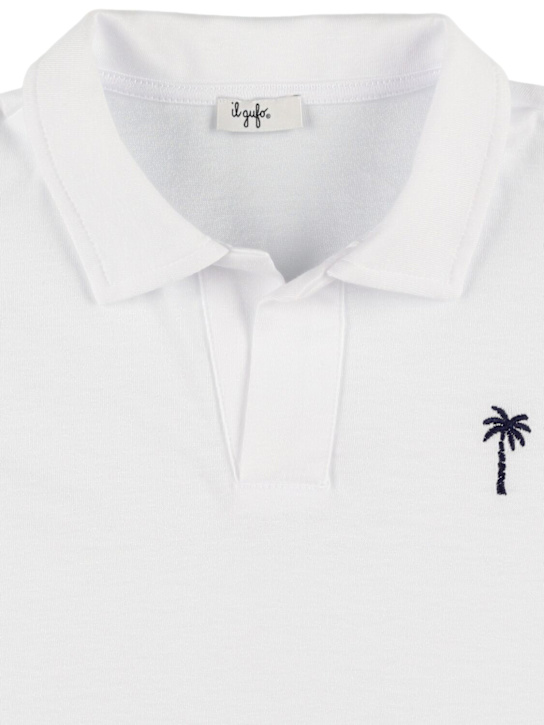 Il Gufo: Polo de algodón jersey - Blanco/Azul - kids-boys_1 | Luisa Via Roma