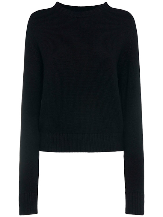 Khaite: Pull-over en maille de cachemire Nera - women_0 | Luisa Via Roma