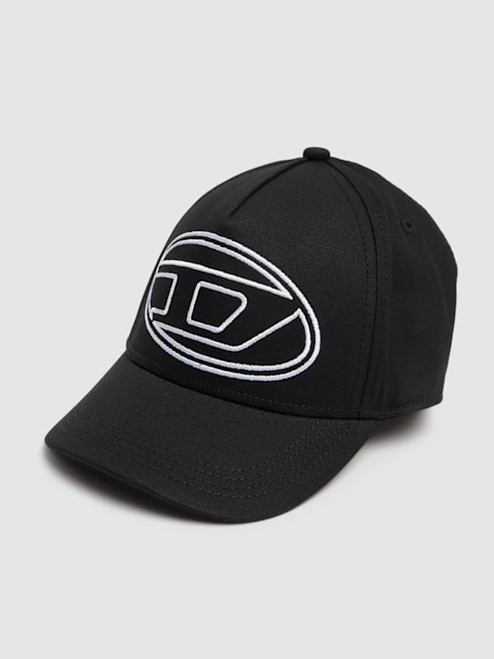 Diesel Kids: Cappello baseball in tela di cotone con logo - Nero - kids-boys_1 | Luisa Via Roma