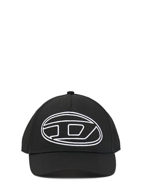 Diesel Kids: Cappello baseball in tela di cotone con logo - Nero - kids-boys_0 | Luisa Via Roma