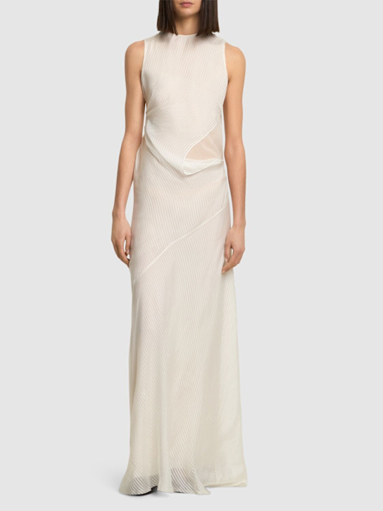 Ann Demeulemeester: Leah asymmetric satin long dress - women_1 | Luisa Via Roma