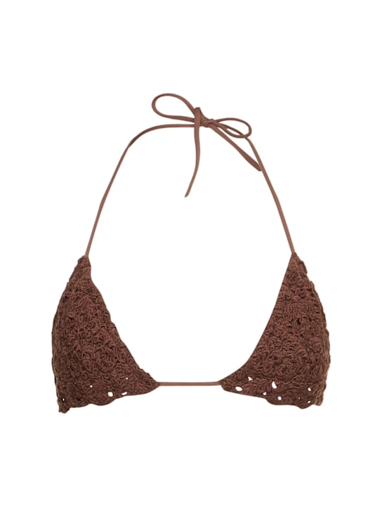 Ermanno Scervino: Crocheted bikini top - Brown - women_0 | Luisa Via Roma