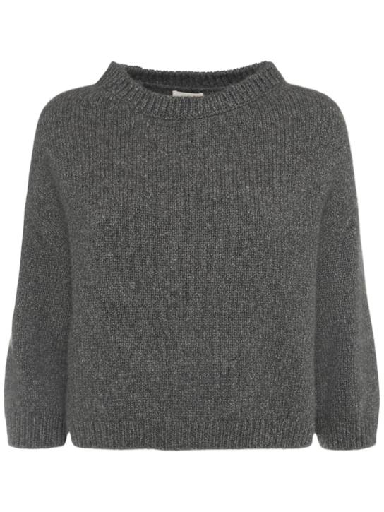 Khaite: Sabina short sleeve cashmere sweater - Grey - women_0 | Luisa Via Roma
